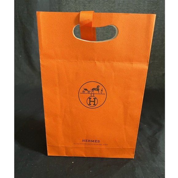 Hermes Paper Reusable Shopping Bag Gift Orange 12" x 8 " x 2.5" - Picture 1 of 9